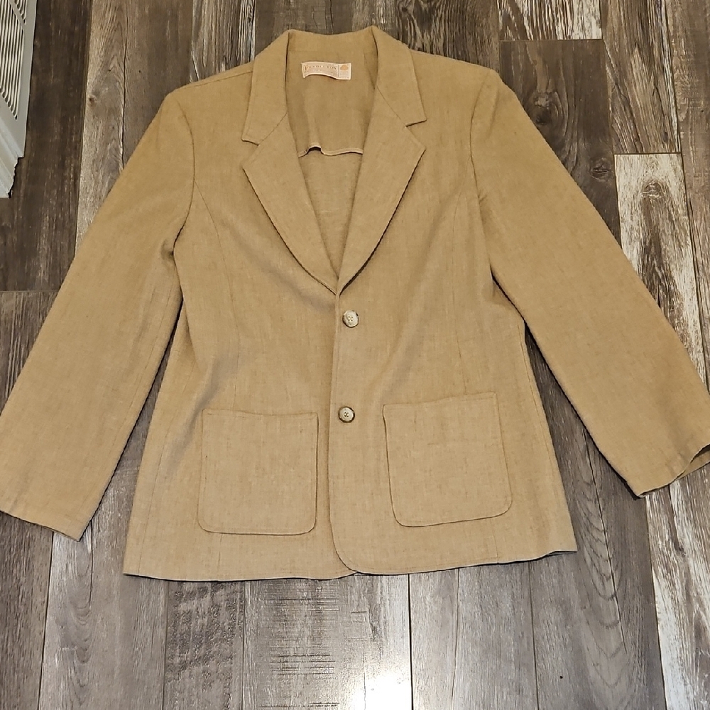 Vintage Pendleton 100% Wool Tan Women's Blazer
